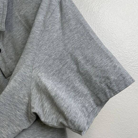 Public Rec Polo Shirt Large Mens Grey Short Sleeve Performance Preppy Active - Picture 7 of 13